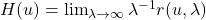 H(u) = \lim_{\lambda\rightarrow \infty}\lambda^{-1}r(u, \lambda)